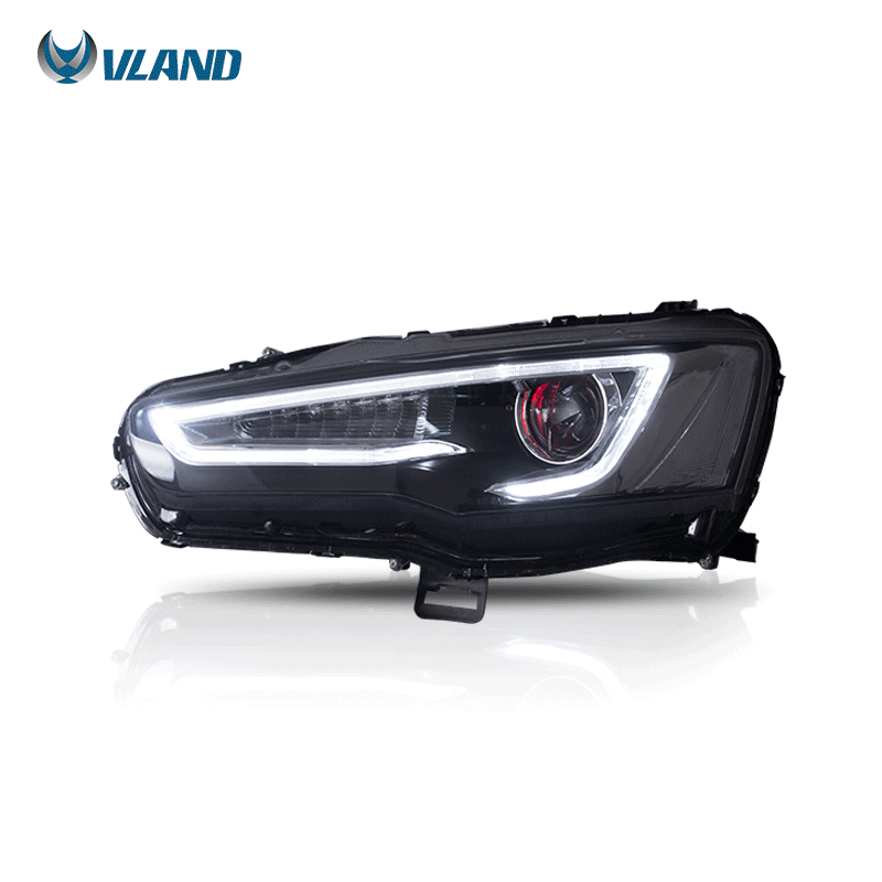 VLAND Dual Beam Projector Headlights for Mitsubishi Lancer EVO X 2008-2017  Demon Eyes Optional
