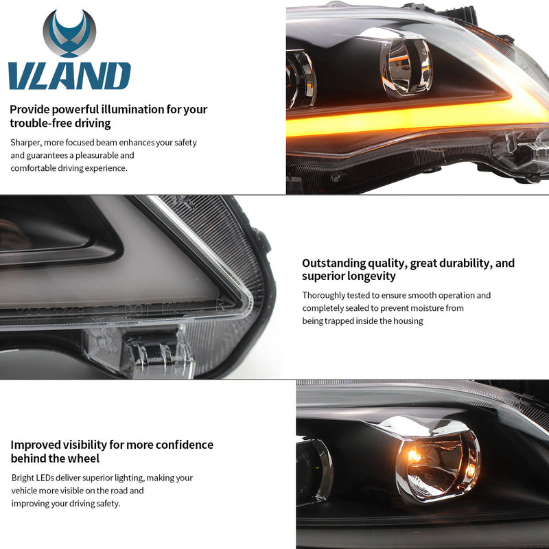 Phares LED VLAND pour Toyota Corolla 2011-2013