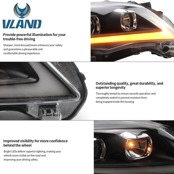 VLAND LED Headlights  for Toyota Corolla 2011-2013 (International Model)