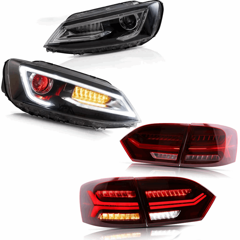 VLAND Dual Beam Headlights and Tail Lights For Volkswagen VW Jetta / Sagitar (NOT GLI) 2011-2014