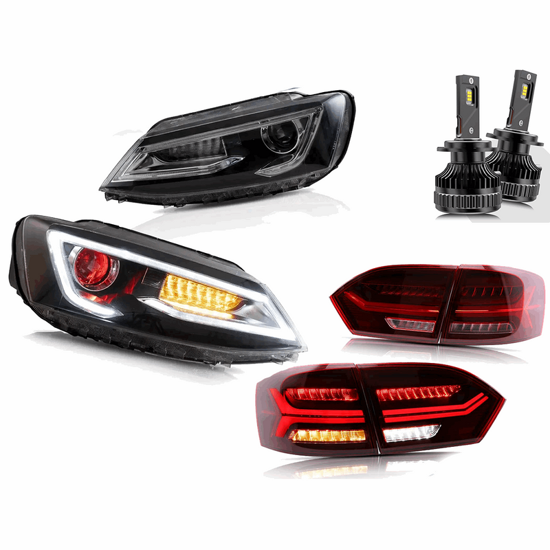 VLAND Dual Beam Headlights and Tail Lights For Volkswagen VW Jetta / Sagitar (NOT GLI) 2011-2014