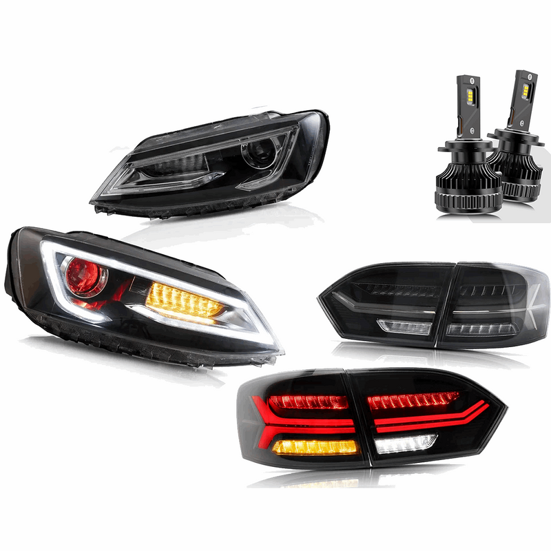 VLAND Dual Beam Headlights and Tail Lights For Volkswagen VW Jetta / Sagitar (NOT GLI) 2011-2014