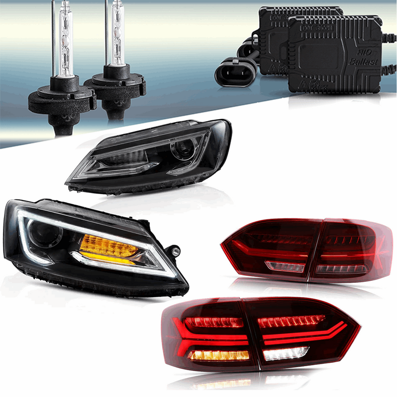 VLAND Dual Beam Headlights and Tail Lights For Volkswagen VW Jetta / Sagitar (NOT GLI) 2011-2014