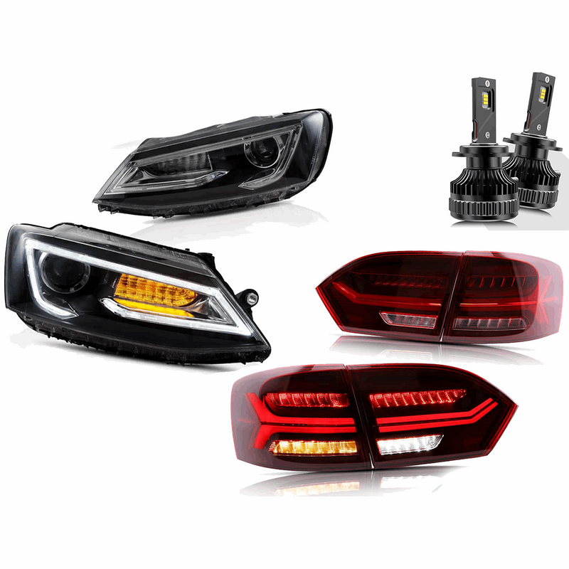 VLAND Dual Beam Headlights and Tail Lights For Volkswagen VW Jetta / Sagitar (NOT GLI) 2011-2014