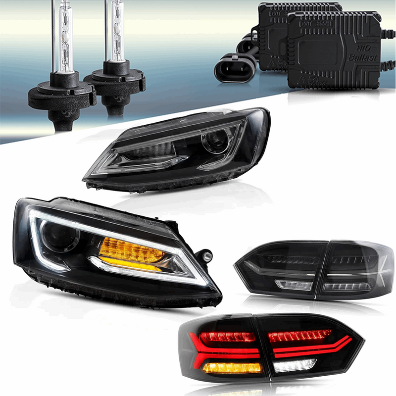 VLAND Dual Beam Headlights and Tail Lights For Volkswagen VW Jetta / Sagitar (NOT GLI) 2011-2014