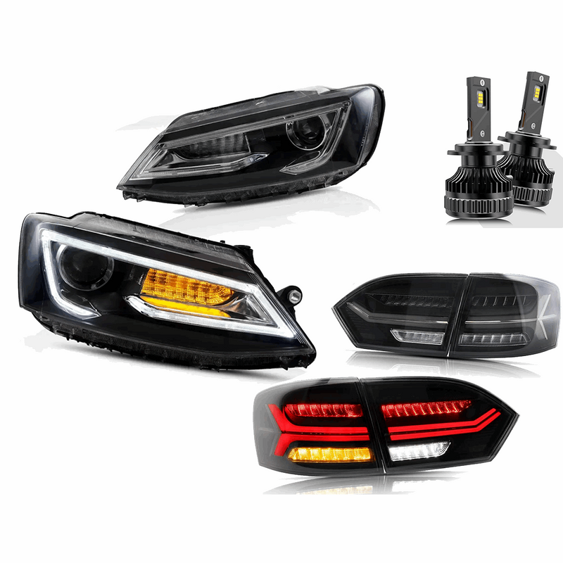 VLAND Dual Beam Headlights and Tail Lights For Volkswagen VW Jetta / Sagitar (NOT GLI) 2011-2014