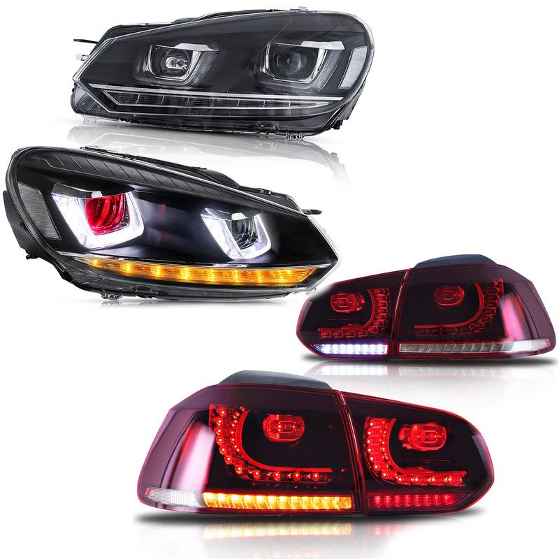 VLAND LED Headlights and Tail Lights For Volkswagen (VW) Golf 6 MK6 2008-2014