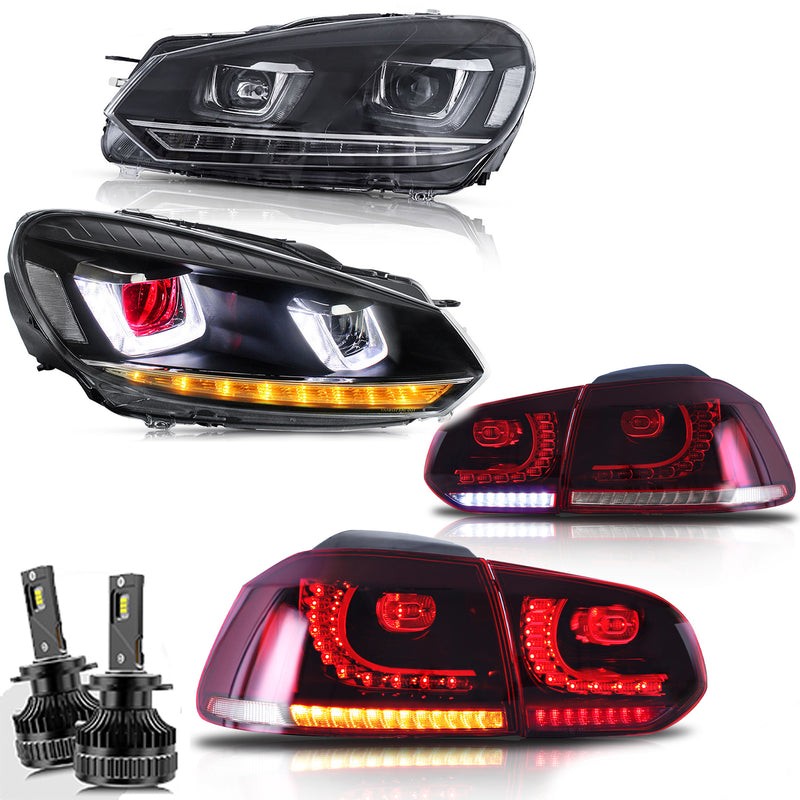 VLAND LED Headlights and Tail Lights For Volkswagen (VW) Golf 6 MK6 2008-2014