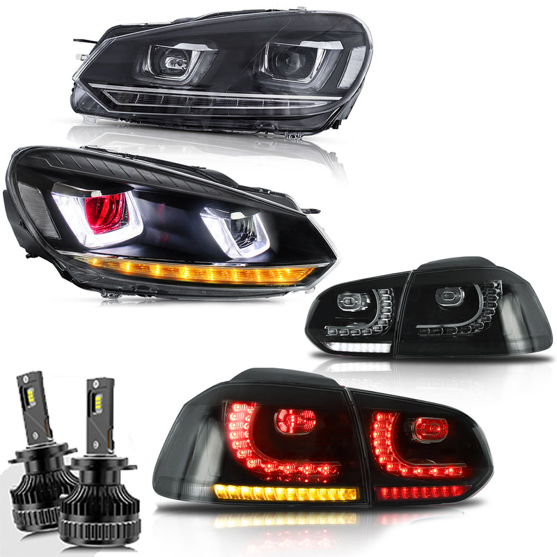 VLAND LED Headlights and Tail Lights For Volkswagen (VW) Golf 6 MK6 2008-2014