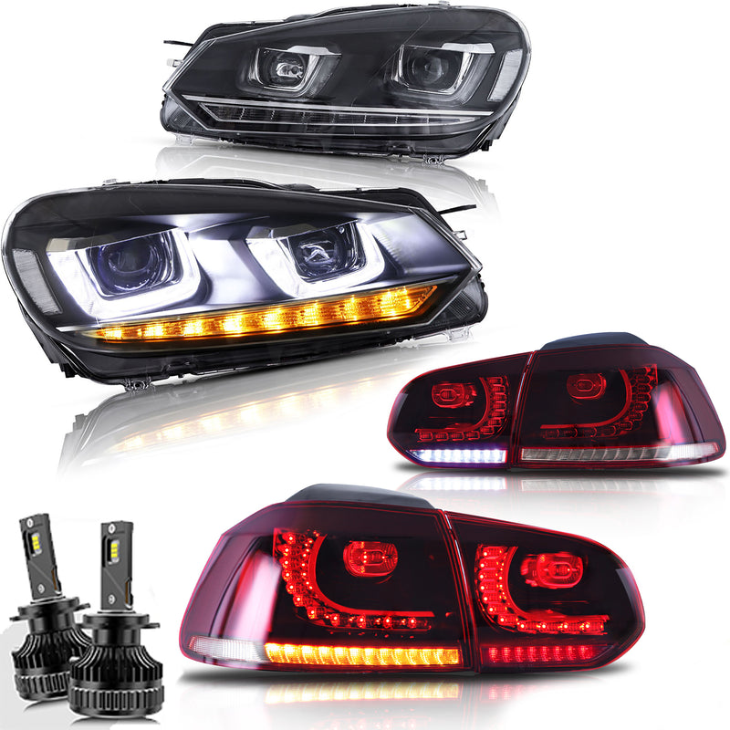 VLAND LED Headlights and Tail Lights For Volkswagen (VW) Golf 6 MK6 2008-2014