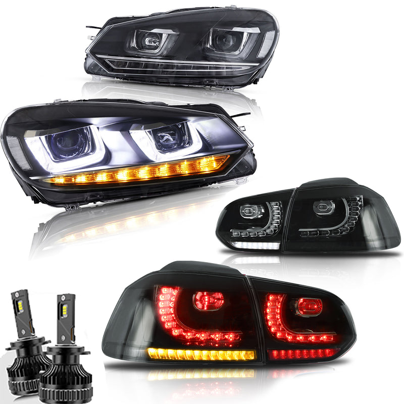 VLAND LED Headlights and Tail Lights For Volkswagen (VW) Golf 6 MK6 2008-2014