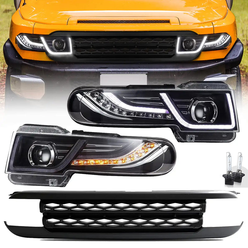 VLAND LED Headlights With Grille For Toyota Fj Cruiser 2007-2023