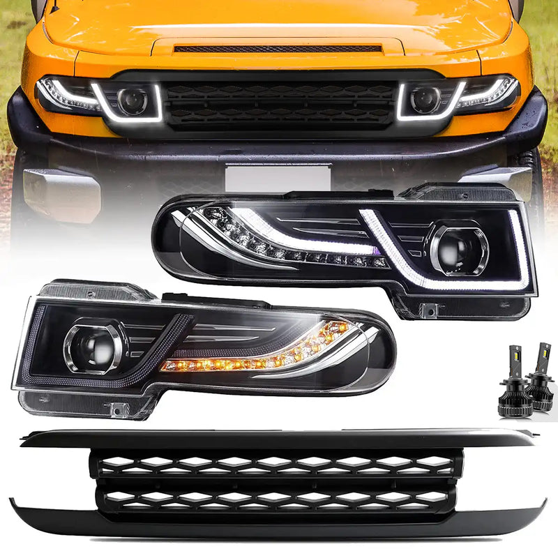 VLAND LED Headlights With Grille For Toyota Fj Cruiser 2007-2023