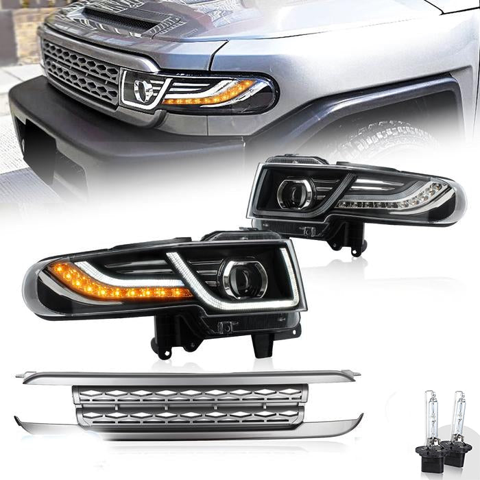 VLAND LED Headlights With Grille For Toyota Fj Cruiser 2007-2023