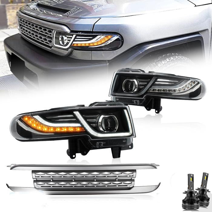 VLAND LED Headlights With Grille For Toyota Fj Cruiser 2007-2023