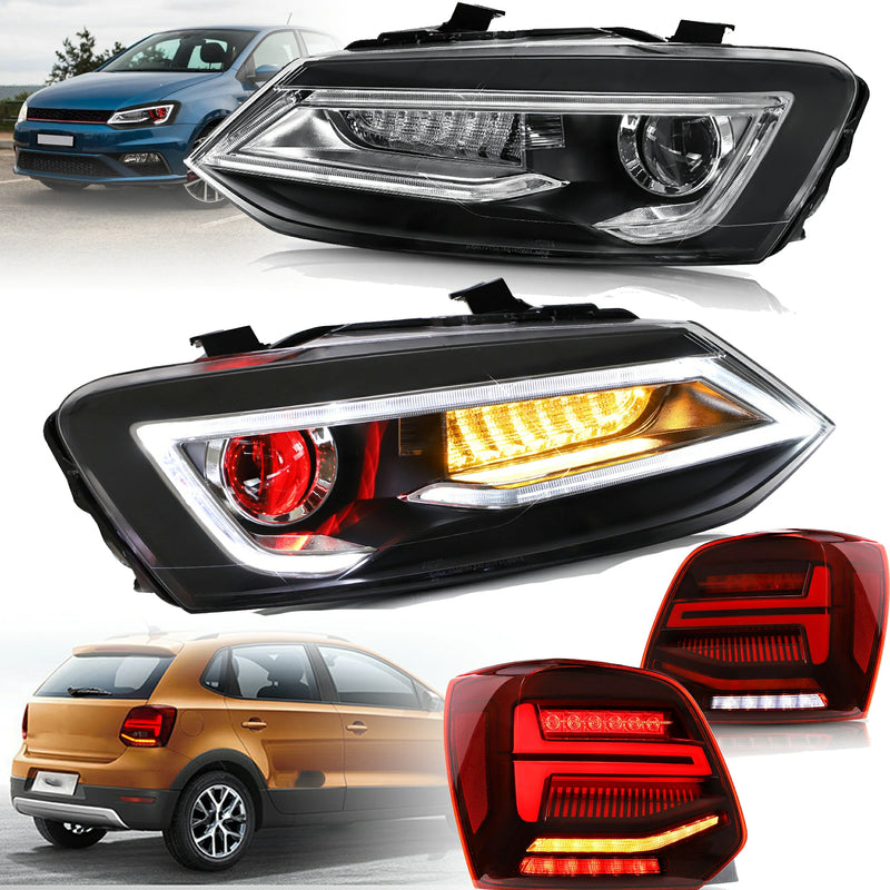 VLAND Dual Beam Headlights + Tail Lights for Polo 2011-2017