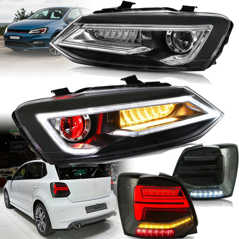 VLAND Dual Beam Headlights + Tail Lights for Polo 2011-2017