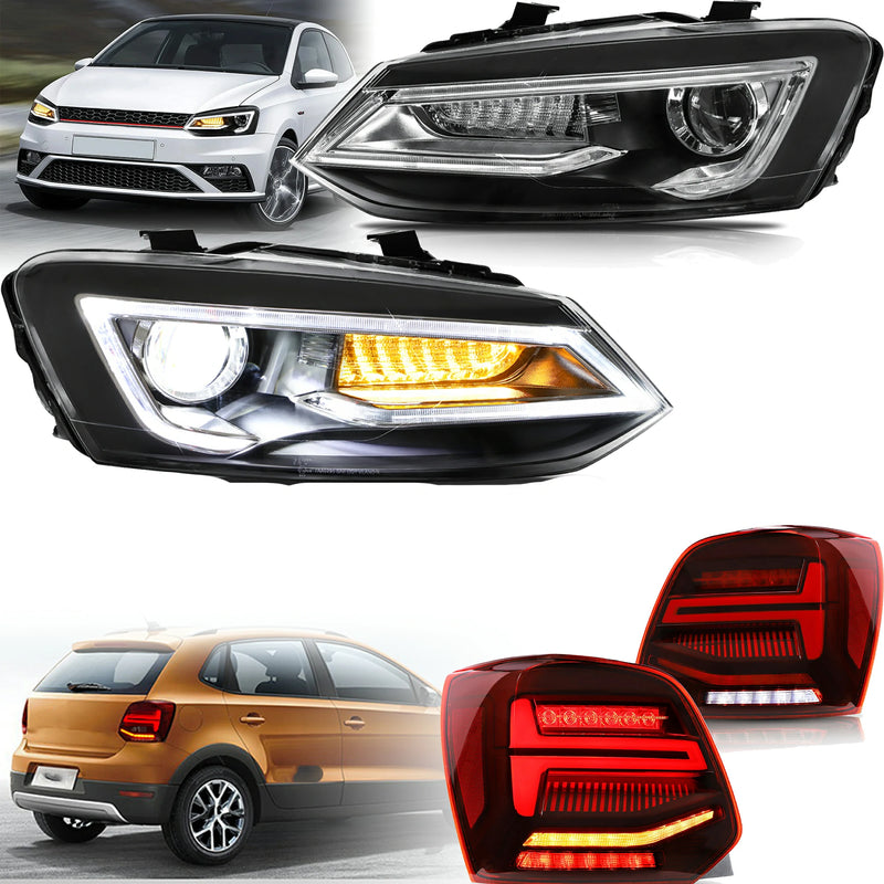 VLAND Dual Beam Headlights + Tail Lights for Polo 2011-2017