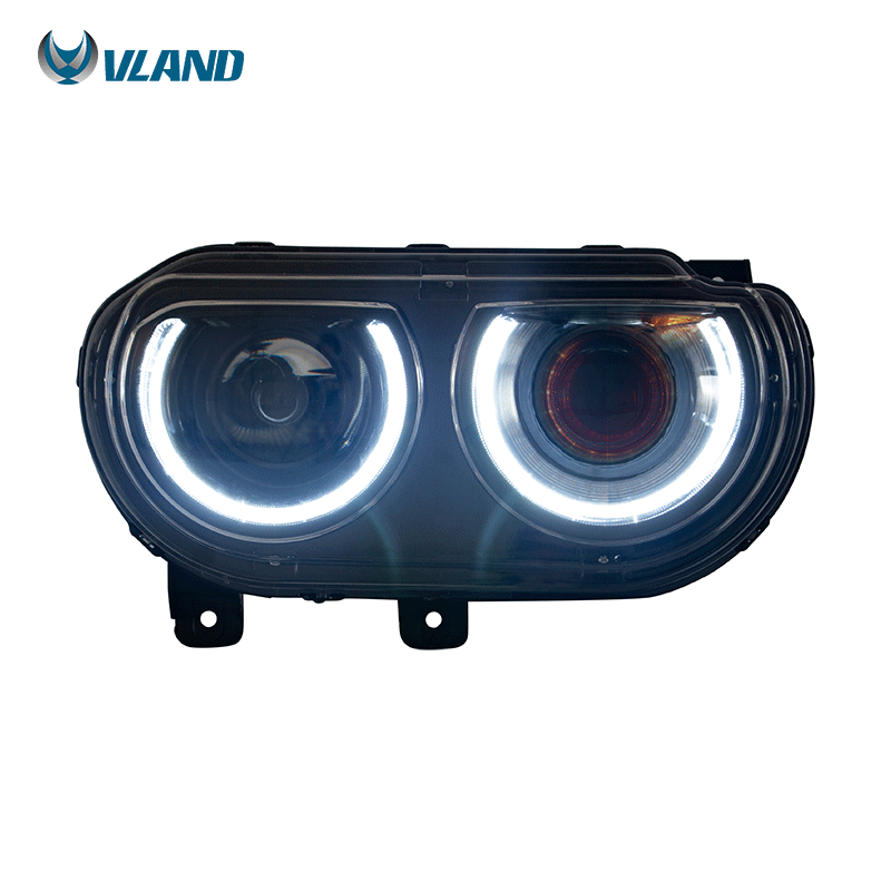 Fari per proiettori a doppio raggio VLAND per Dodge Challenger 2008-2014 con indicatori di direzione sequenziali