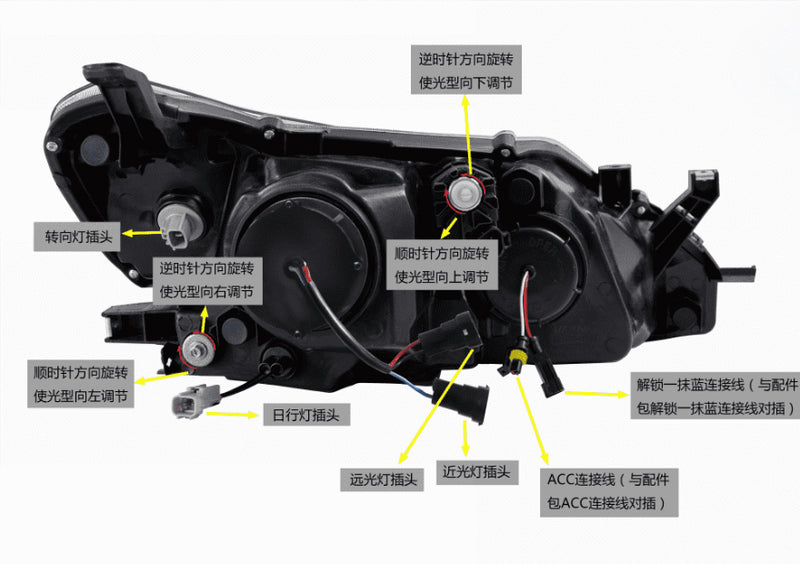 VLAND 适用于2010-2013款丰田锐志Reiz LED大灯带流水转向灯LED大灯总成