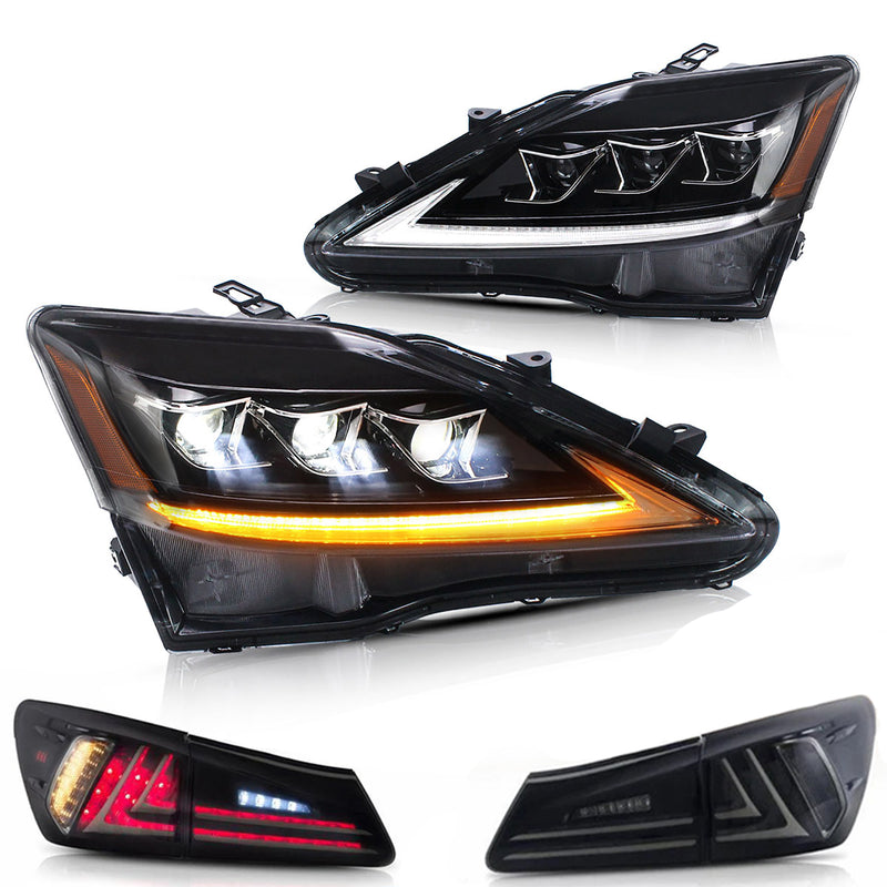 VLAND LED Headlights and Tail Lights for Lexus IS250 IS350 2006-2012 IS200d IS F 2008-2014 (Multi-Choice Combination)