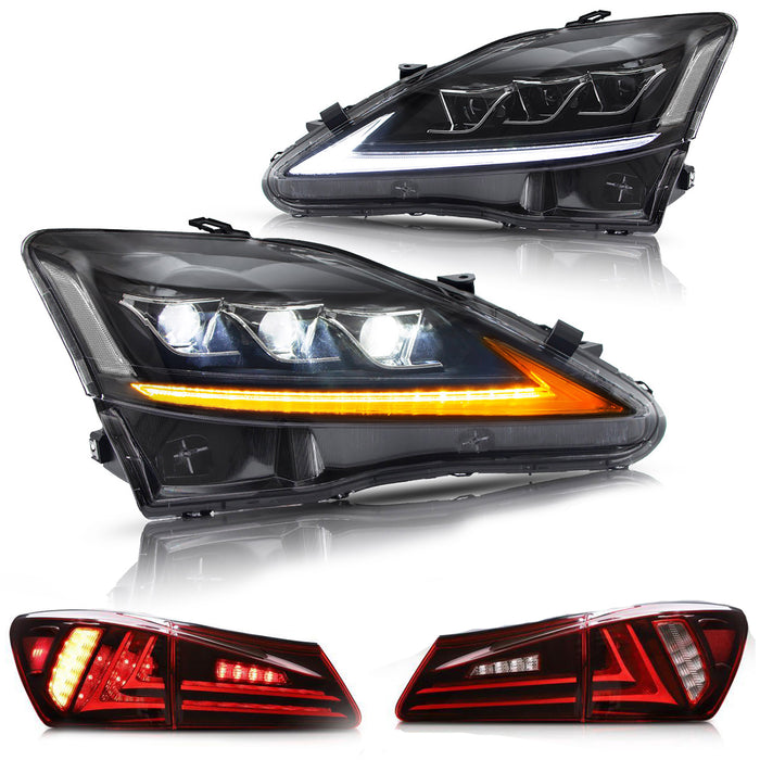 VLAND LED Headlights and Tail Lights for Lexus IS250 IS350 2006-2012 IS200d IS F 2008-2014 (Multi-Choice Combination)