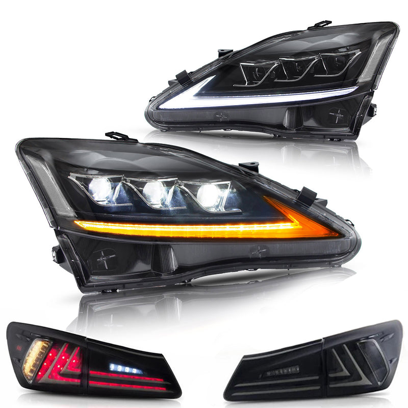 VLAND LED Headlights and Tail Lights for Lexus IS250 IS350 2006-2012 IS200d IS F 2008-2014 (Multi-Choice Combination)