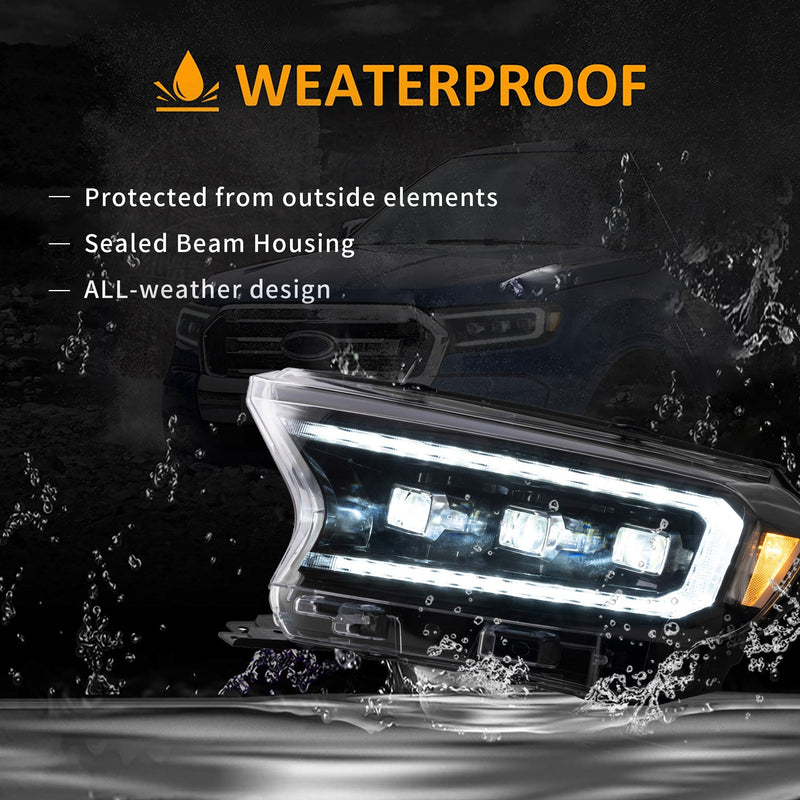 VLAND LED Matrix Projector Headlights Ford Ranger 2015-2021  (For International Version)