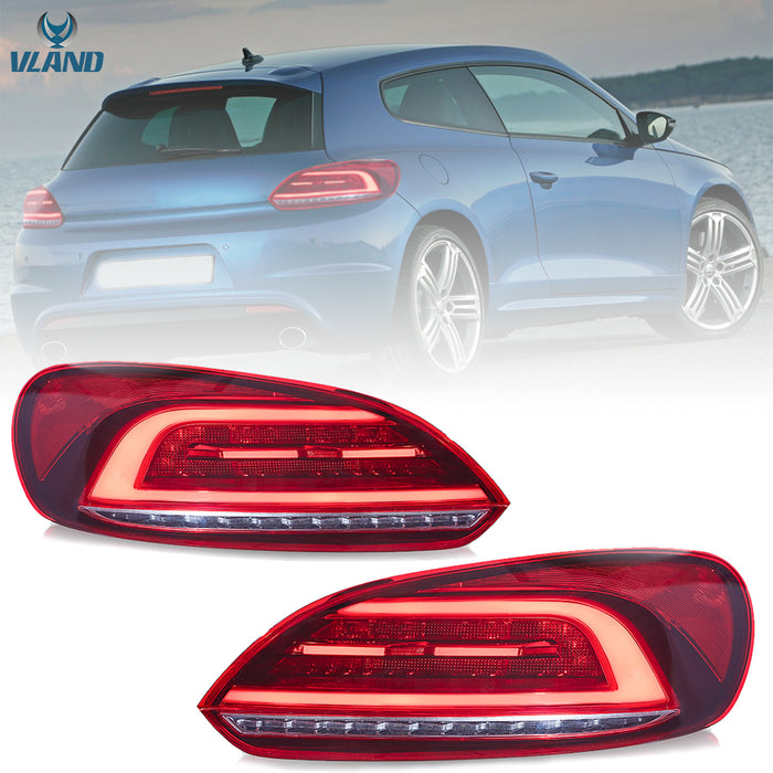 VLAND Full LED Tail Lights for Volkswagen Scirocco 2009-2014 3rd Gen (Third Generation)