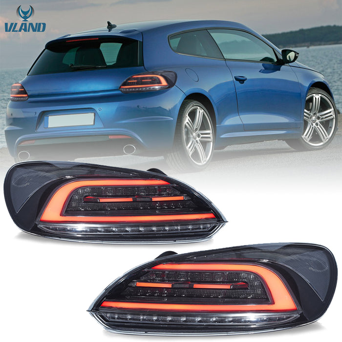 VLAND Full LED Tail Lights for Volkswagen Scirocco 2009-2014 3rd Gen (Third Generation)