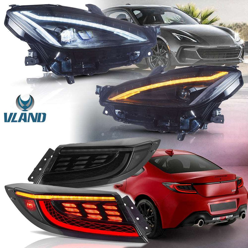 (Pre-Sale) VLAND Full LED Dual Beam Headlights + LED Tail Lights for Toyota GR86 2021-2024 ZN8 2nd Gen / Subaru BRZ 2021-2024 ZD8 2n Gen