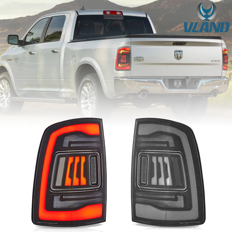 VLAND Full LED Tail Lights for Dodge Ram 1500 2009-2018 w/ Start-up Animation