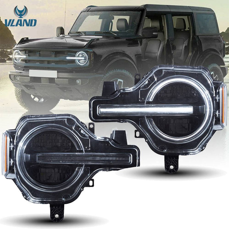 VLAND Full LED Headlights for Ford Bronco 2021-2023 6th Gen (U725)