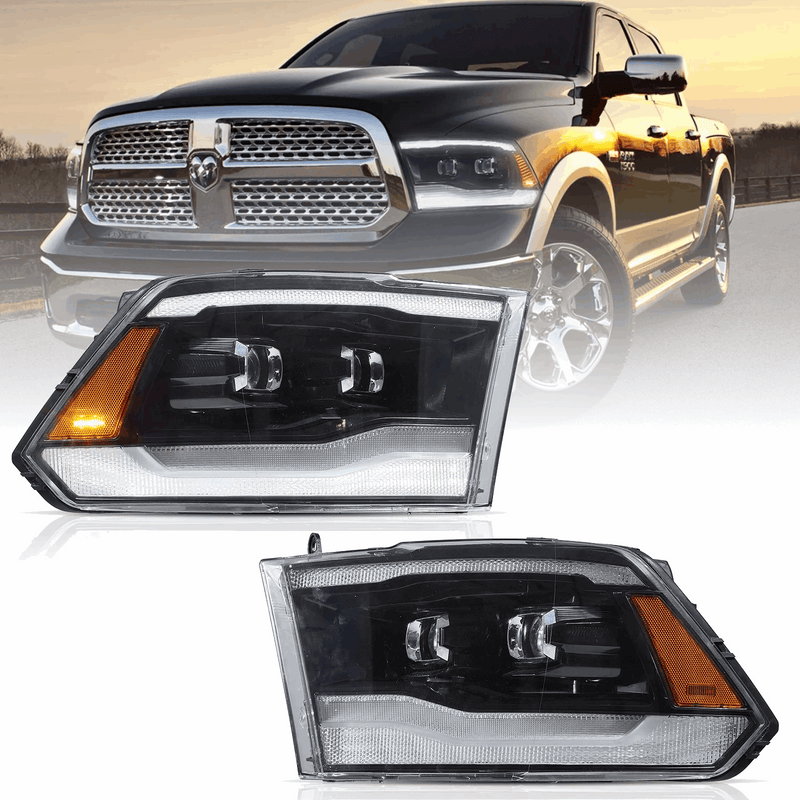 VLAND LED Projector Headlights For Dodge Ram 1500 / 2500 / 3500 2009-2018 Ram1500 Classic 2019-2021
