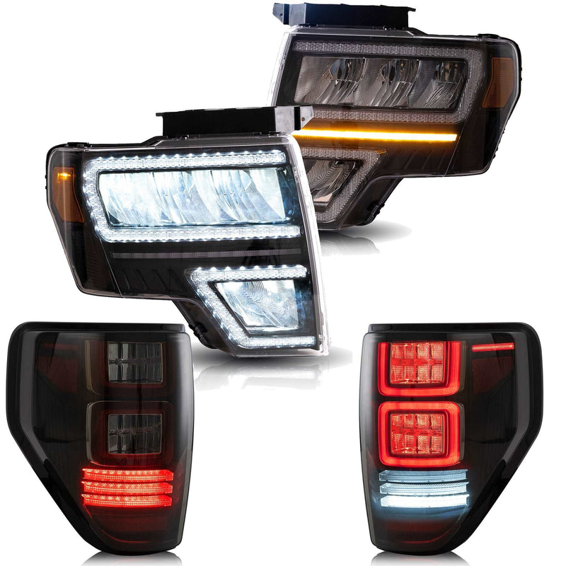 VLAND Full LED Headlights & Tail Lights For Ford F150 Pickup 2009-2014