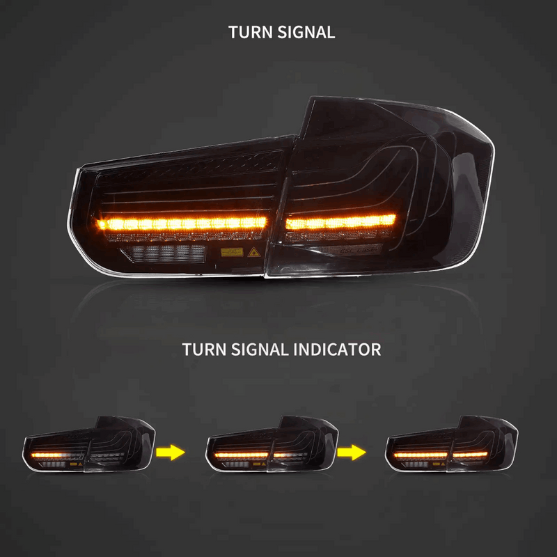VLAND LED Tail Lights for BMW 3-Series M3 F30 F35 F80 6th Gen Sedan 2012-2019 Laser DRL [CS Style]