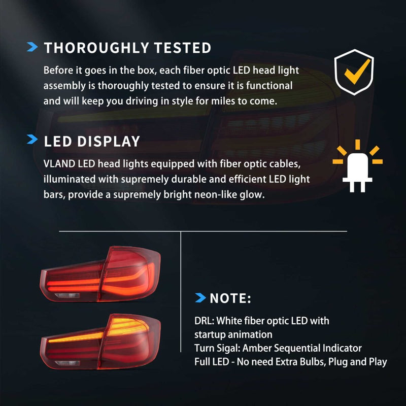 Vland LED Tail Lights for 12-19 BMW 3 Series F31 Touring LCI-Style