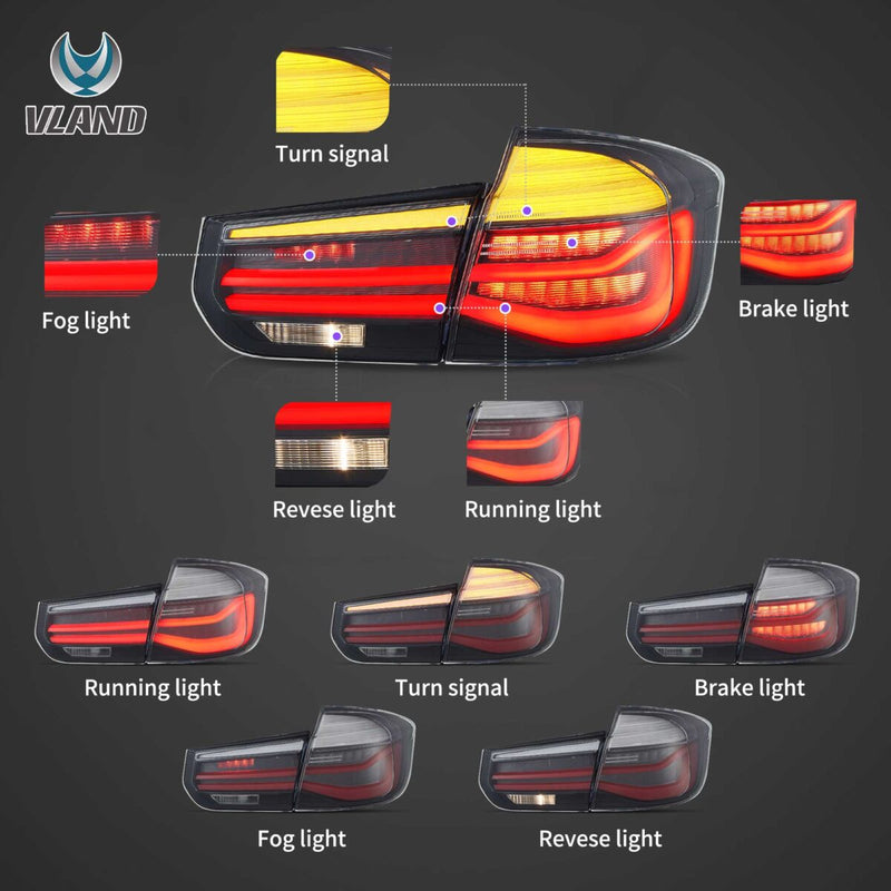Vland LED Tail Lights for 12-19 BMW 3 Series F31 Touring LCI-Style