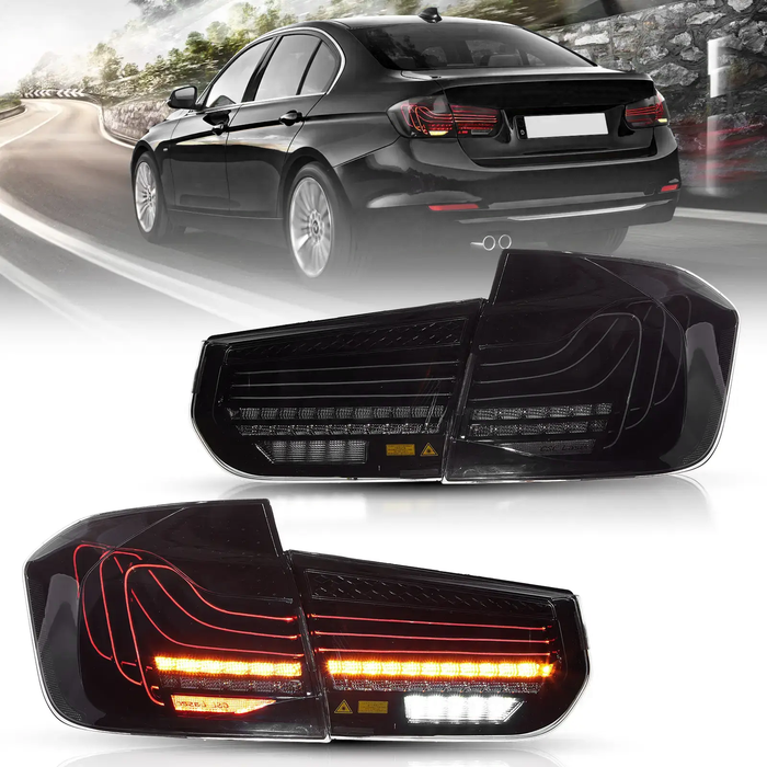 VLAND LED Tail Lights for BMW 3-Series M3 F30 F35 F80 6th Gen Sedan 2012-2019 Laser DRL [CS Style]