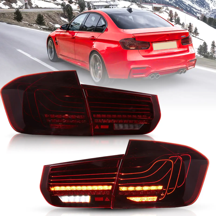 VLAND LED Tail Lights for BMW 3-Series M3 F30 F35 F80 6th Gen Sedan 2012-2019 Laser DRL [CS Style]