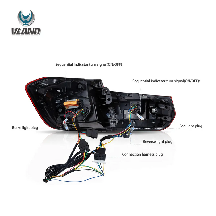 Luces traseras OLED VLAND para BMW Serie 3 F30 F35 F80 6th Gen Sedan 2012-2018