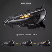 VLAND RGB LED Dual Beam Headlights for Toyota 86 12-20, Subaru BRZ 13-19, Scion FR-S 13-16 1st Gen (ZN6/ZC6) w/ sequential Turn Signal Dynamic Mode