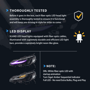 VLAND RGB LED Dual Beam Headlights for Toyota 86 12-20, Subaru BRZ 13-19, Scion FR-S 13-16 1st Gen (ZN6/ZC6) w/ sequential Turn Signal Dynamic Mode