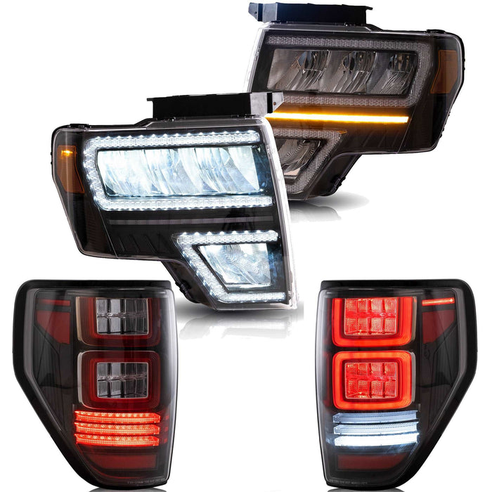 VLAND Full LED Headlights & Tail Lights For Ford F150 Pickup 2009-2014
