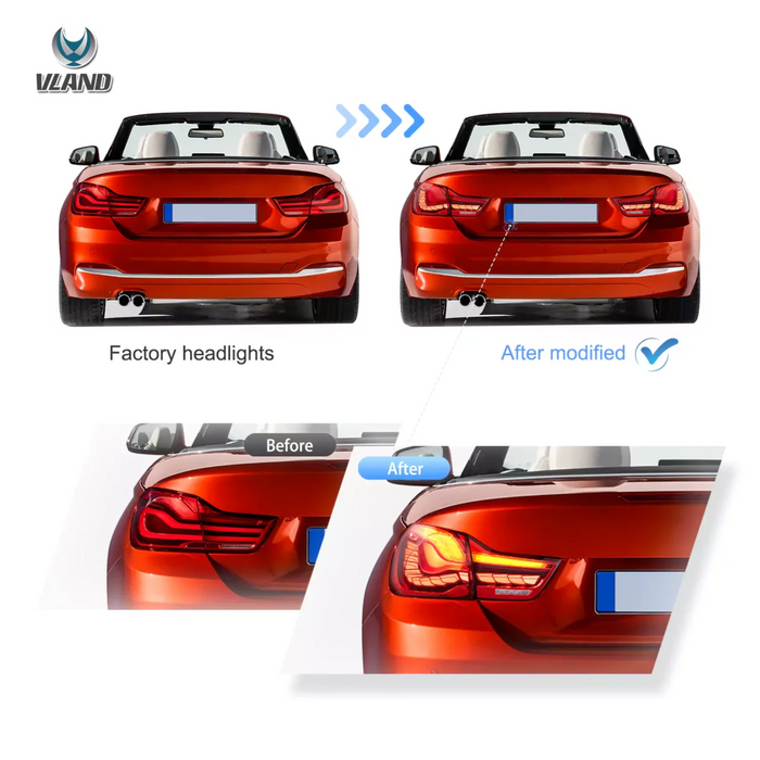 VLAND OLED Tail Lights Compatible with BMW M4 (F82 F83) 4-Series (F32 F33 F36) 2014-2020