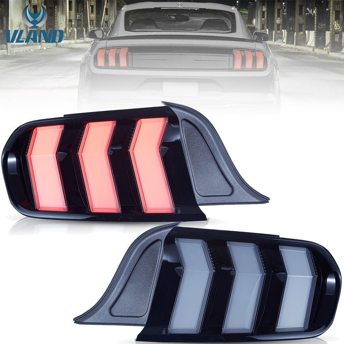 VLAND LED Tail Lights for Ford Mustang 2015-2023 6th Gen 5-Mode Turn Signal Switchable