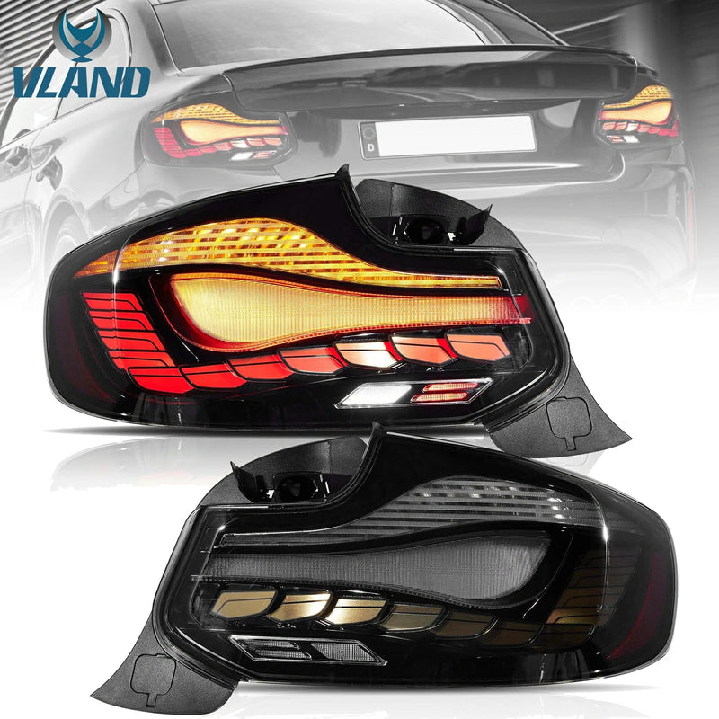 VLAND Full LED Tail Lights for BMW 2 Series M2 2014-2021 1st Gen (F87/F22/F23) w/ Startup Animation Selectable [GTS Style]
