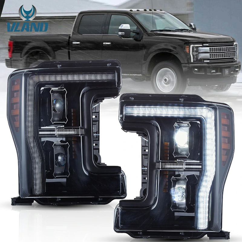 Reflektory projektorowe LED VLAND do Forda F250/F350/F450/F550 Super Duty 2017–2019 Pickup Truck 4. generacji