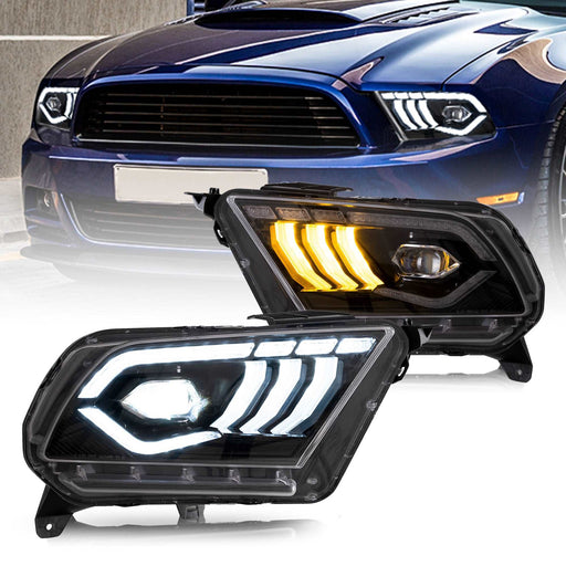 VLAND Full LED Headlights & 7-Modes Switchable Full LED Taillights for Ford Mustang 2010-2012 5th Gen
