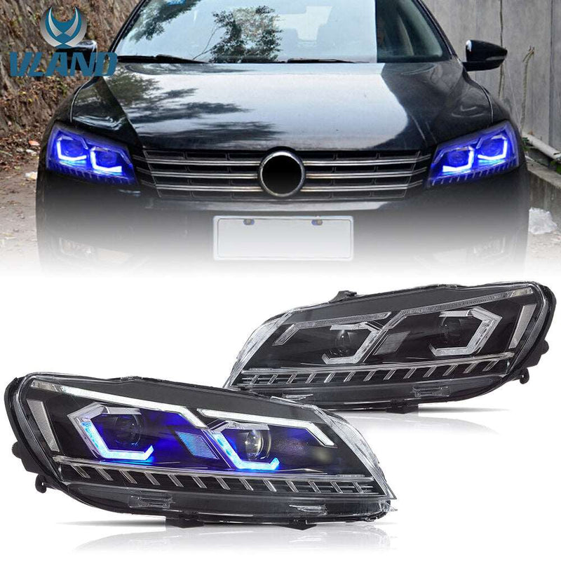 VLAND Full LED Dual Beam Headlights for Volkswagen Passat 2011–2015 1st Gen (Frist generation A32/A33. North America)